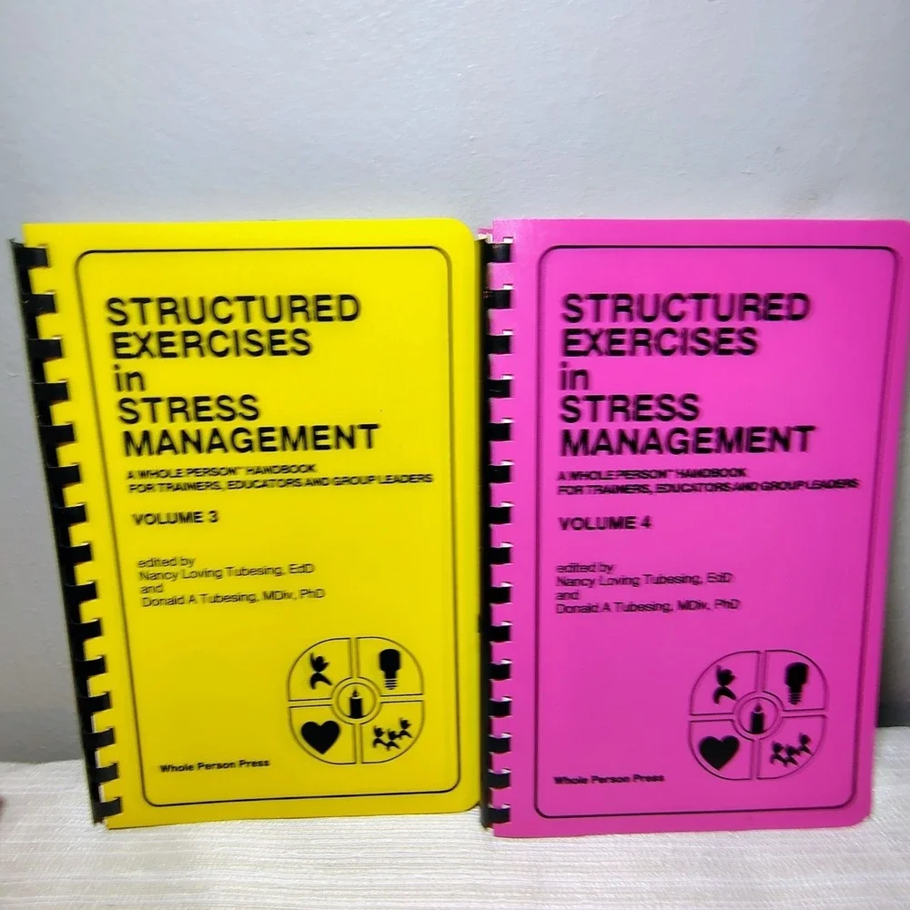 1984 Structured Exercises in Stress Management Vol 1 -4 Vintage‎ Spiral Bound PB